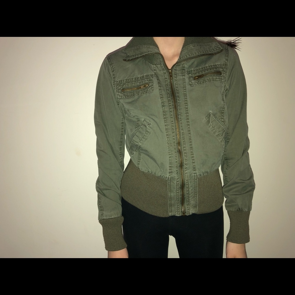 Green Milita Bomber Jacket